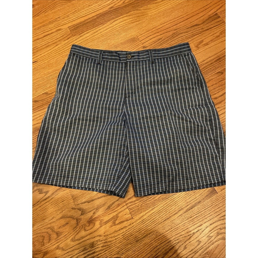 Adidas Men's 365 Performance Golf Shorts Blue‎ Plaid Size 34 8.5 Inch Inseam